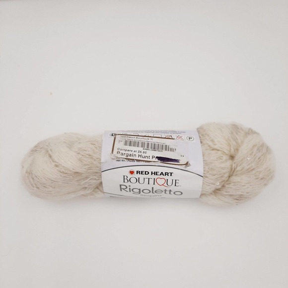 5 Skeins Red Heart Boutique Rigoletto Sequins Yarn-Cream 3101 8 yds-Bulky 6 - Picture 4 of 9